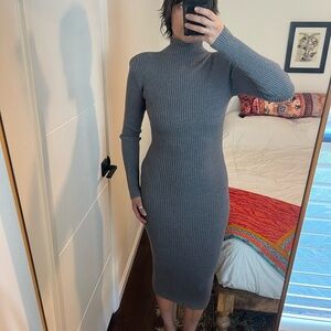 NWT Astr Charcoal Long Sleeve Knit Dress
